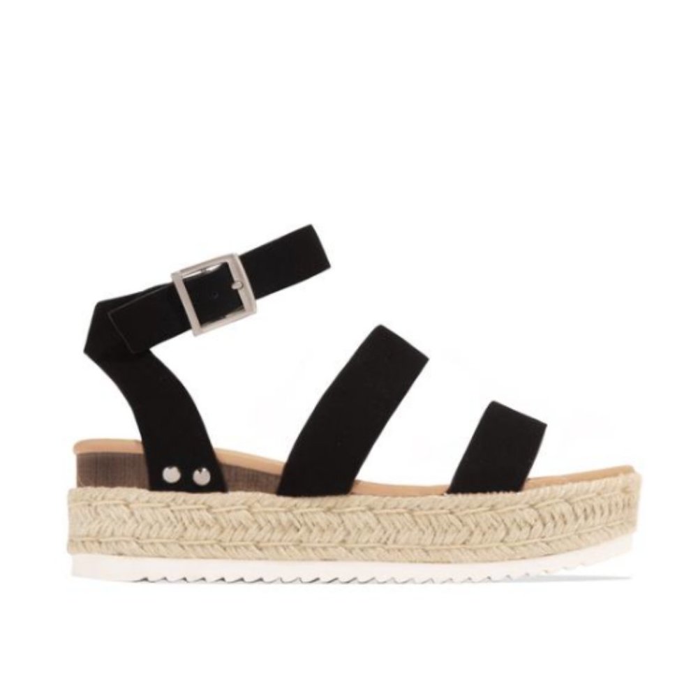 !! LAST PAIR SIZE 6 !! Espadrille Sandals in Black - Picture 4 of 5
